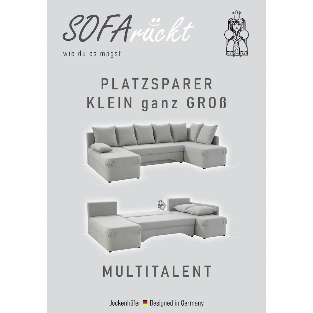 Jockenhöfer Gruppe Wohnlandschaft »Arktis U-Form« mit Schlaffunktion und Stauraum/Bettkasten Unser Dauertiefpreis kaufen Fabrikladen