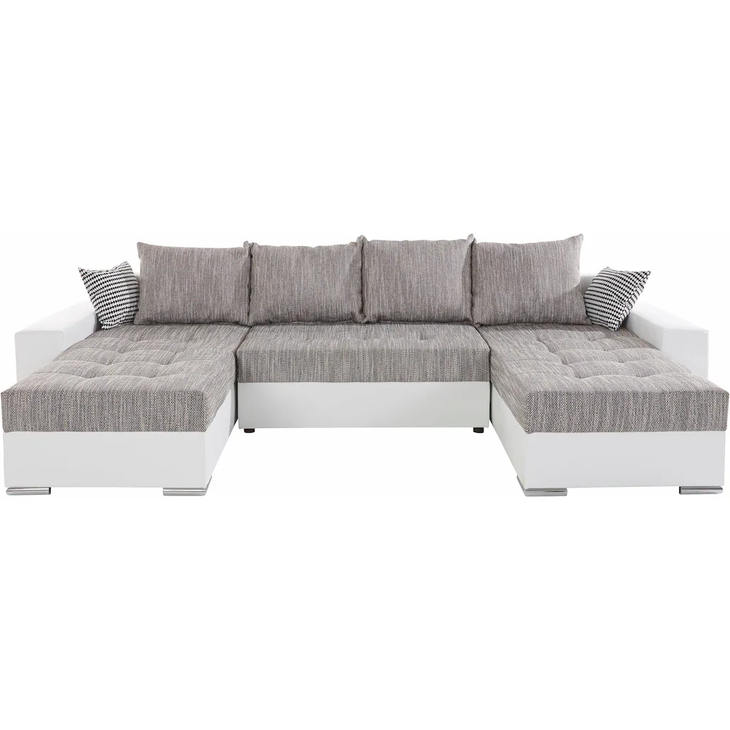 COLLECTION AB Wohnlandschaft »XL-Josy U-Form Breite 313 cm Kunstleder-Mix Microfaser« inkl. Bettfunktion Bettkasten mit 4 gleich großen Rückenkissen kaufen Black Friday Preise