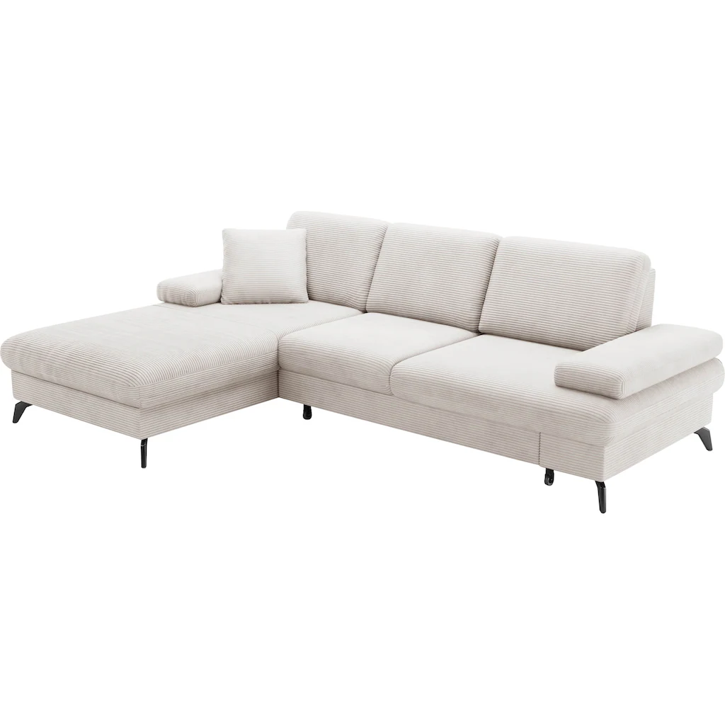 sit&more Ecksofa »Morris Jubi L-Form inklusive XXL-Liegefläche bzw. Schlaffunktion« Bettfunktion Armteilverstellung und 1 Zierkissen kaufen Im Verkauf