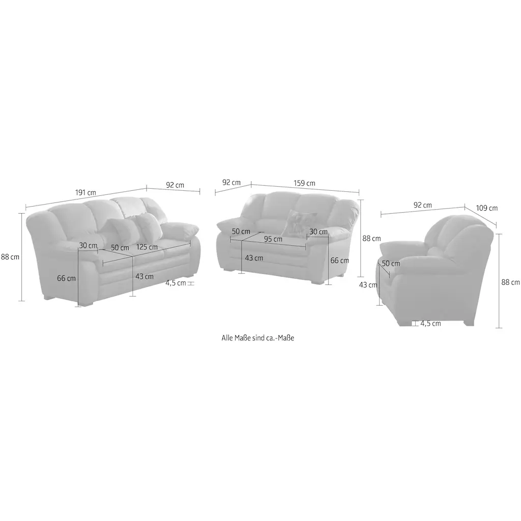 COTTA Polstergarnitur »Casino« (Set 3 tlg.) Garnitur: Sessel 2-Sitzer 2 5-Sitzer kaufen Outlet