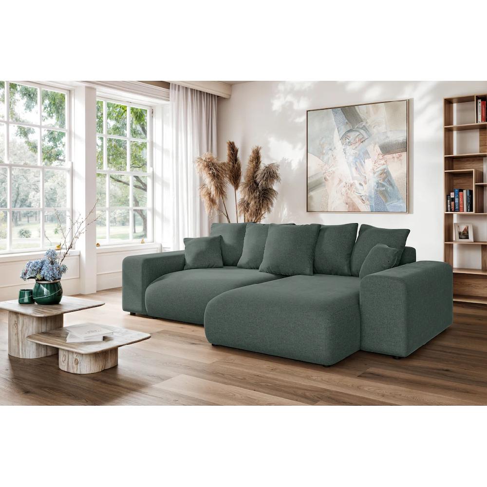 INOSIGN Ecksofa »LAKESIDE mit Bettfunktion und Bettkasten B/T/H 257/166/84 cm« L-Form Recamiere beidseitig montierbar Wellenunterfederung kaufen Hotsell