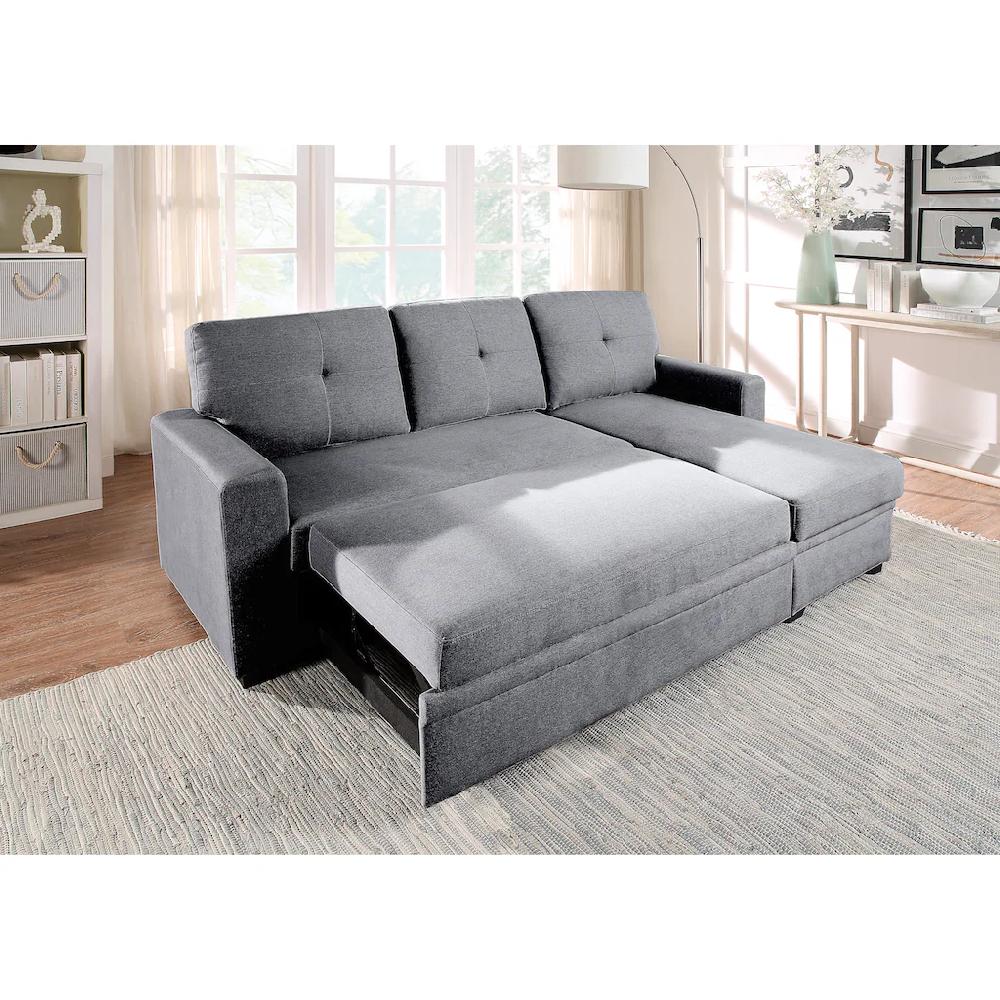 ATLANTIC home collection Ecksofa »Gerrit L-Form« Schlafsofa mit Bettkasten Recamiere rechts oder links montierbar kaufen Kostenloser Versand