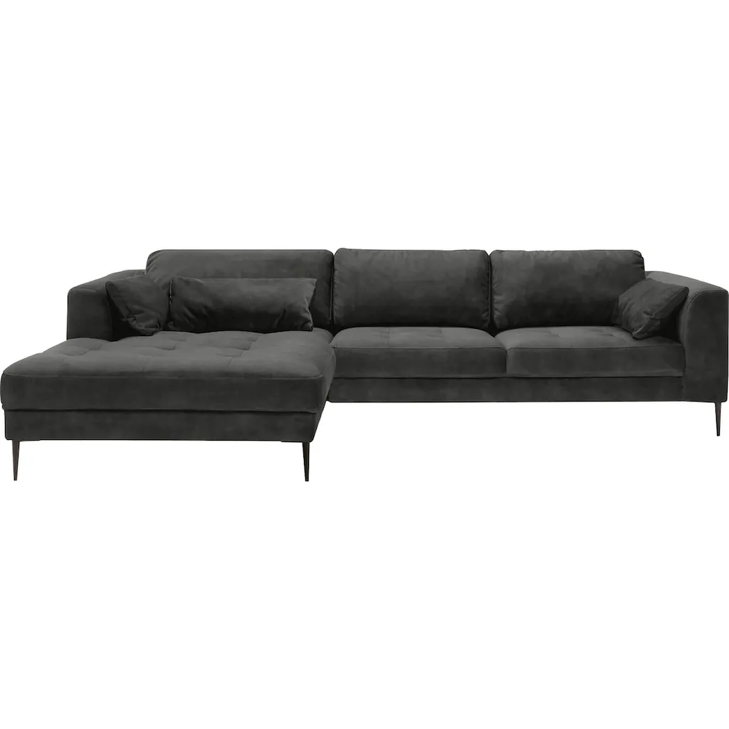 TRENDMANUFAKTUR Ecksofa »Luzi wahlweise mit Schlaffunktion und Bettkasten bestellbar L-Form« Designsofa mit tollem Sitzkomfort Metallfüße schwarz Breite 280 cm kaufen Großer Ausverkauf
