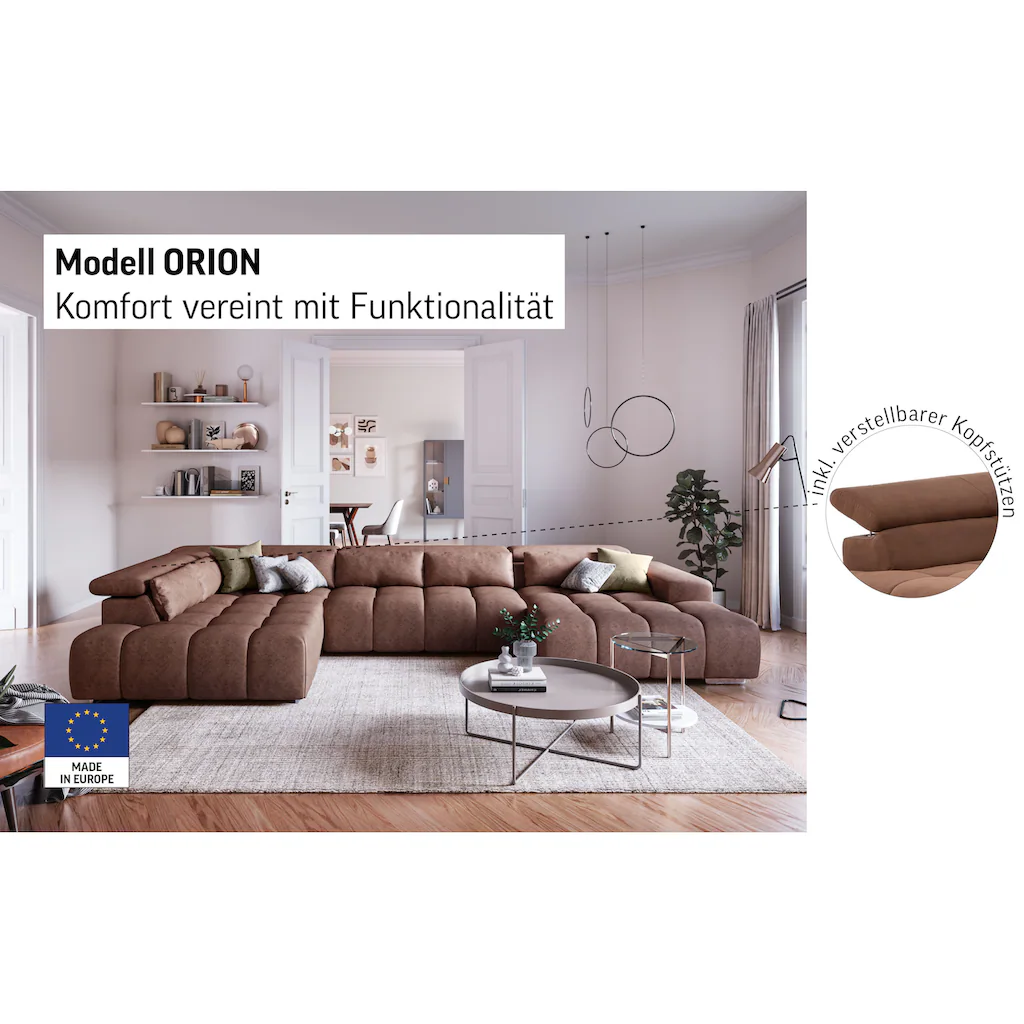 COTTA Wohnlandschaft »Orion U-Form« inkl. Kopfteilverstellung und Nierenkissen Vatertagsangebot