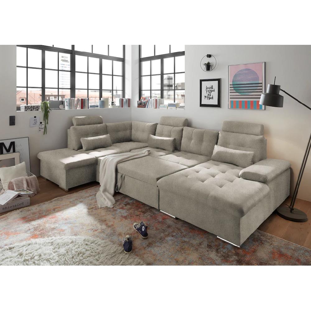 ED EXCITING DESIGN Wohnlandschaft Jakarta mit Bettfunktion Bettkasten Kopfstützen Nierenkissen kaufen Jubiläumsangebot