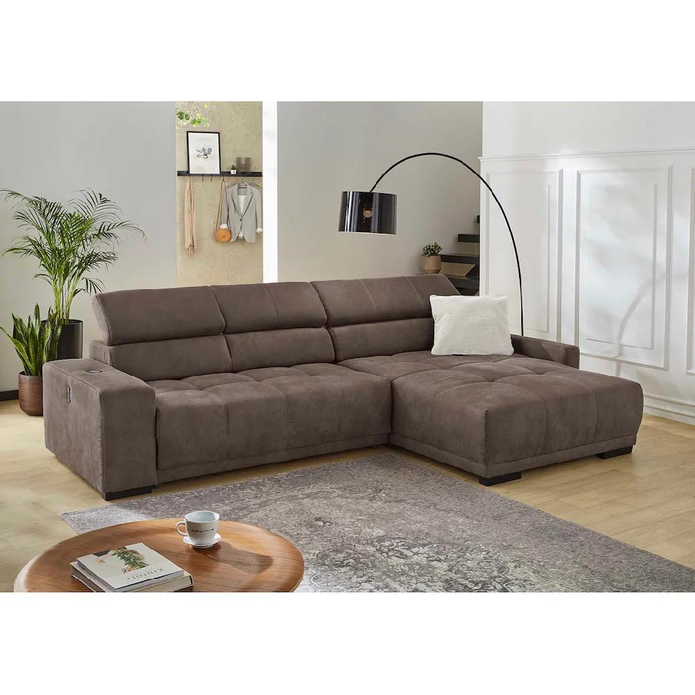 Jockenhöfer Gruppe Ecksofa »Le Mans L-Form mit elektromotorischer Sitztiefenverstellung (30 cm)« und induktiver Lademöglichkeit + USB A und C verstellbare Kopfstützen kaufen Neueste Mode