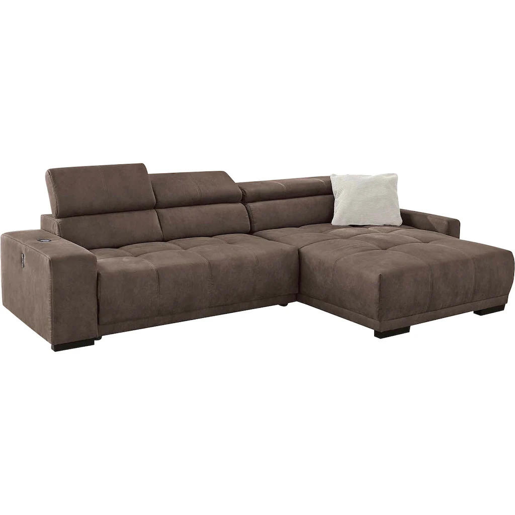 Jockenhöfer Gruppe Ecksofa »Le Mans L-Form mit elektromotorischer Sitztiefenverstellung (30 cm)« und induktiver Lademöglichkeit + USB A und C verstellbare Kopfstützen kaufen Neueste Mode