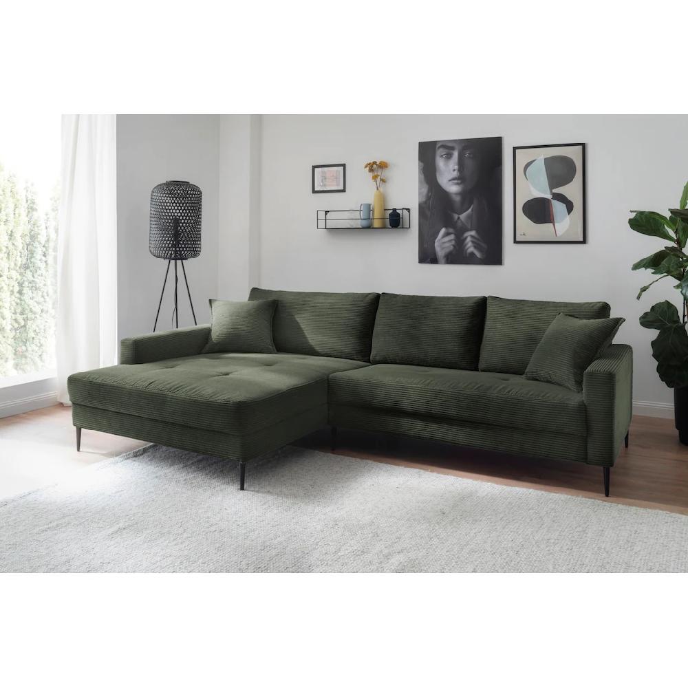 Trends by HG Ecksofa »Summer L-Form« in Cord-Stoff mit Metallfuß kaufen Bestseller