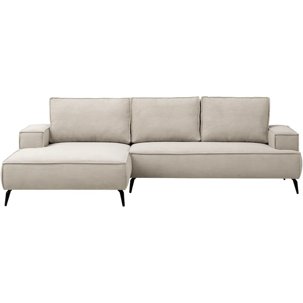 andas Ecksofa »TVINNU L-Form in Cord Sofa« wahlweise Ottomane rechts/links schwarze Füße bequemer Sitzkomfort kaufen Kauf eins, bekomm eins gratis