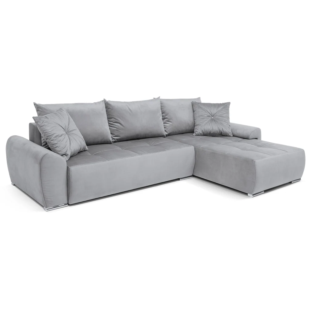 COLLECTION AB Ecksofa »30 Jahre Jubiläums-Modell Bilbao L-Form« inkl. Bettfunktion und Bettkasten Zierkissen mit Strassstein kaufen Sonderangebote