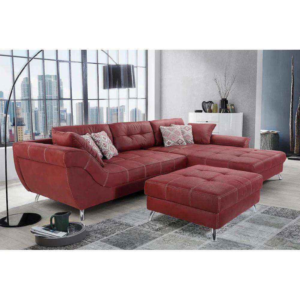 Jockenhöfer Gruppe Ecksofa »San Francisco L-Form« mit eingearbeiteter Kaltschaummatte und Steppung inklusive Kissen kaufen Super Sparpreis