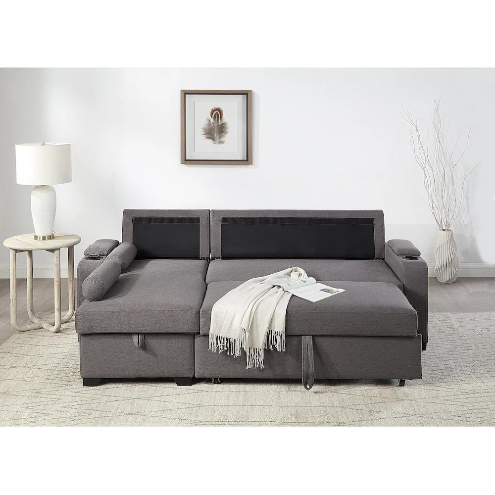 ATLANTIC home collection Ecksofa »Gorje L-Form« mit Schlaffunktion Stauraum Becherhalter Staufächer & Kissenrollen Discount Store für neue Produkte