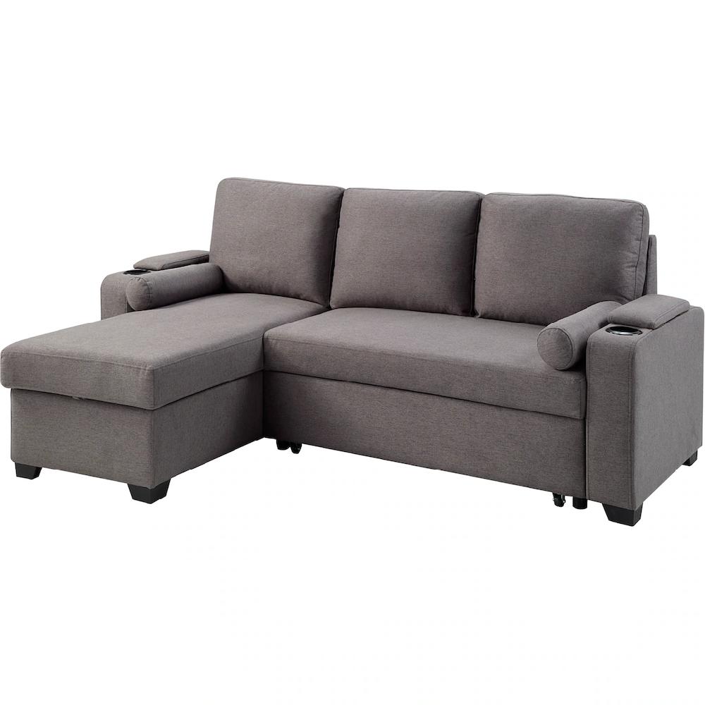 ATLANTIC home collection Ecksofa »Gorje L-Form« mit Schlaffunktion Stauraum Becherhalter Staufächer & Kissenrollen Discount Store für neue Produkte