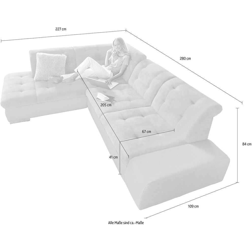 Ecksofa mit attraktiver Steppung online kaufen Kostenloser Versand international
