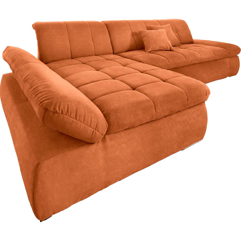 DOMO collection Ecksofa »NMoric XXL B/T/H: 300/172/80cm Revamierenabschluss L-Form« wahlweise mit Bettfunktion und Armlehnverstel lung kaufen Rabatte dieses Monats