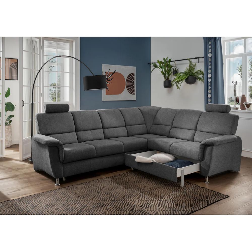 Home affaire Ecksofa »Pisa« mit Bettfunktion und Bettkasten kaufen im Angebot