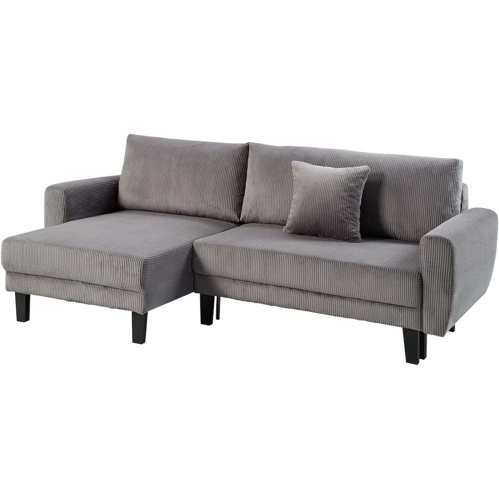 ATLANTIC home collection Ecksofa »Leonid L-Form« mit Schlaffunktion und Bettkasten Schlussverkauf