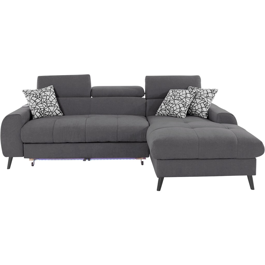 COTTA Ecksofa »Mia L-Form« 3-tlg.-Kissen-Set Recamiere wahlweise mit oder ohne RGB-Beleuchtung kaufen Großer Ausverkauf