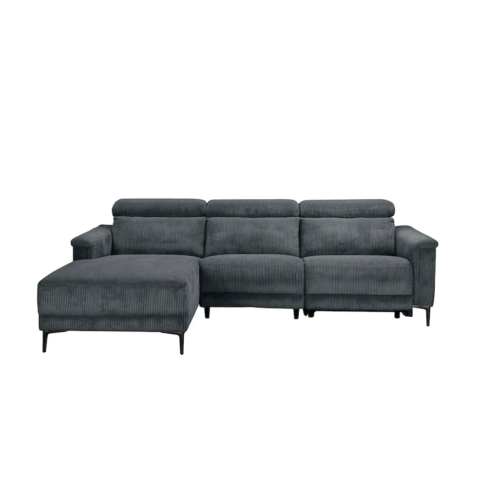 Places of Style Ecksofa »Lund in Cord L-Form 261 cm mit manueller« o. elektrischer Relaxfunktion USB Kopfteilverstellung kaufen Preisnachlass