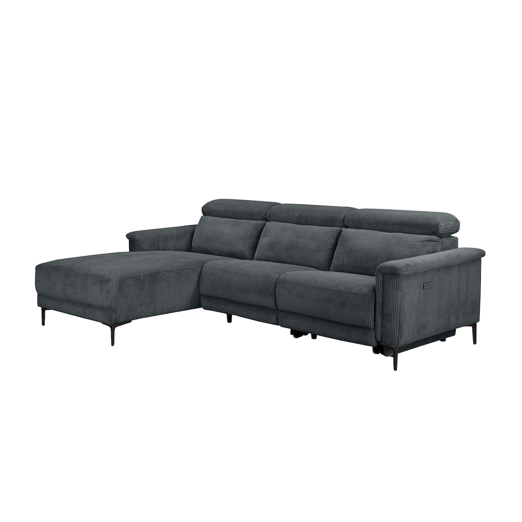Places of Style Ecksofa »Lund in Cord L-Form 261 cm mit manueller« o. elektrischer Relaxfunktion USB Kopfteilverstellung kaufen Preisnachlass