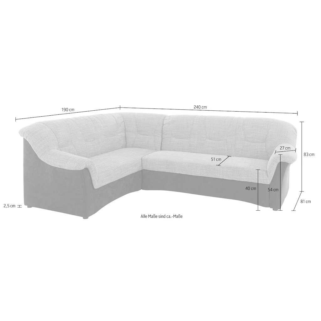 DOMO collection Ecksofa »Sarafina L-Form« wahlweise mit Bettfunktion optional mit Federkern kaufen Weihnachtsangebot