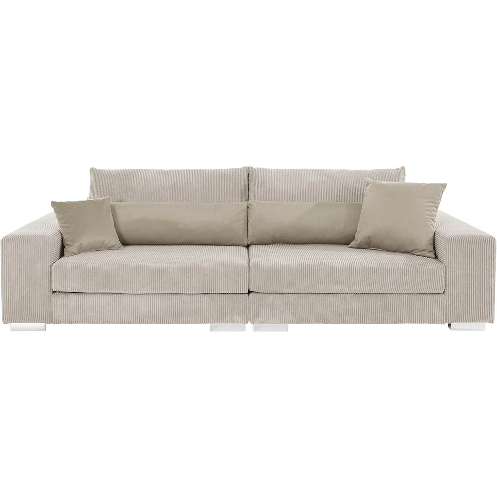 Home affaire Big-Sofa »Vasco« Breite 277 cm inkl. 6-teiliges Kissenset in Cord kaufen Osterangebot
