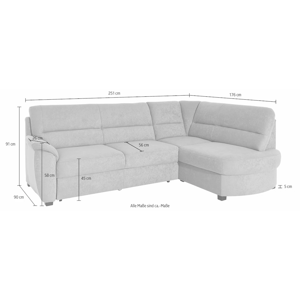 sit&more Ecksofa mit Bettfunktion und Bettkasten online kaufen Vatertagsangebot