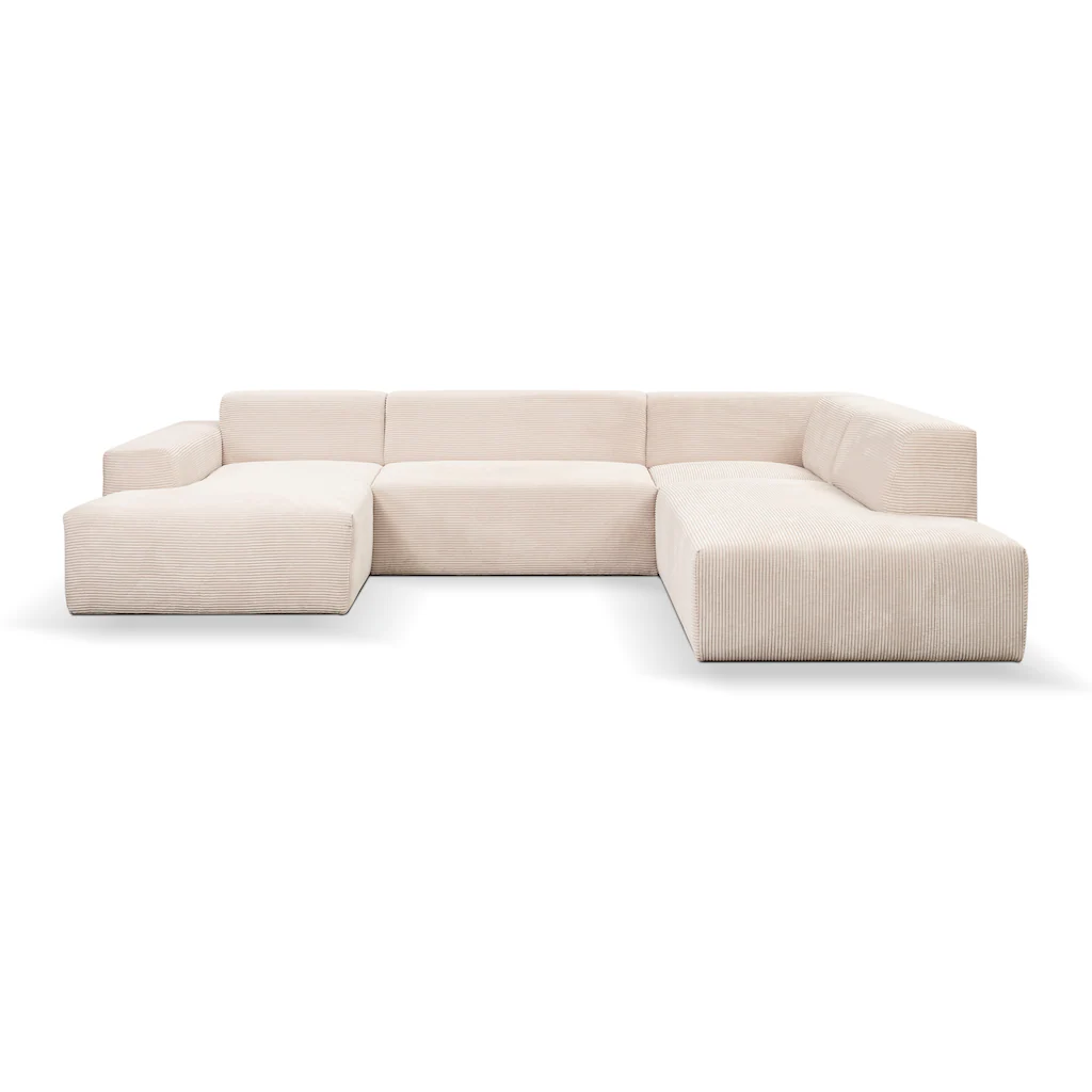 WERK2 Wohnlandschaft »Zeus U-Form« Curvy Trend Wohnlandschaft mit urbaner Optik auch in weichem Cord kaufen Top Angebot