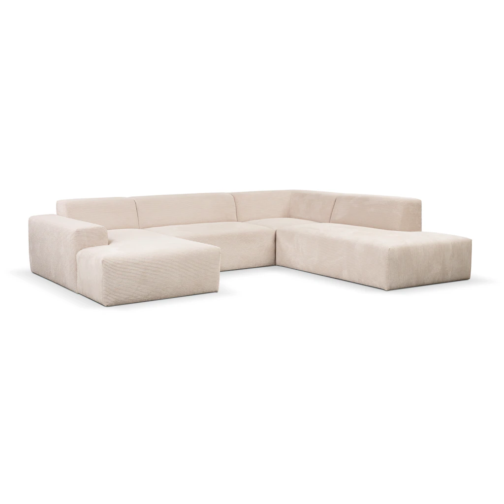 WERK2 Wohnlandschaft »Zeus U-Form« Curvy Trend Wohnlandschaft mit urbaner Optik auch in weichem Cord kaufen Top Angebot