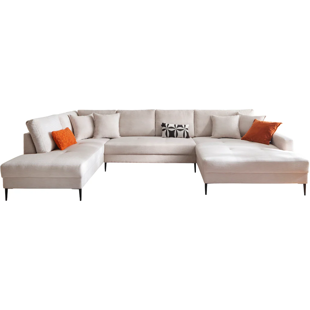 Trends by HG Wohnlandschaft »Summer U-Form« in Cord-Stoff mit Metallfuß kaufen Neueste Mode