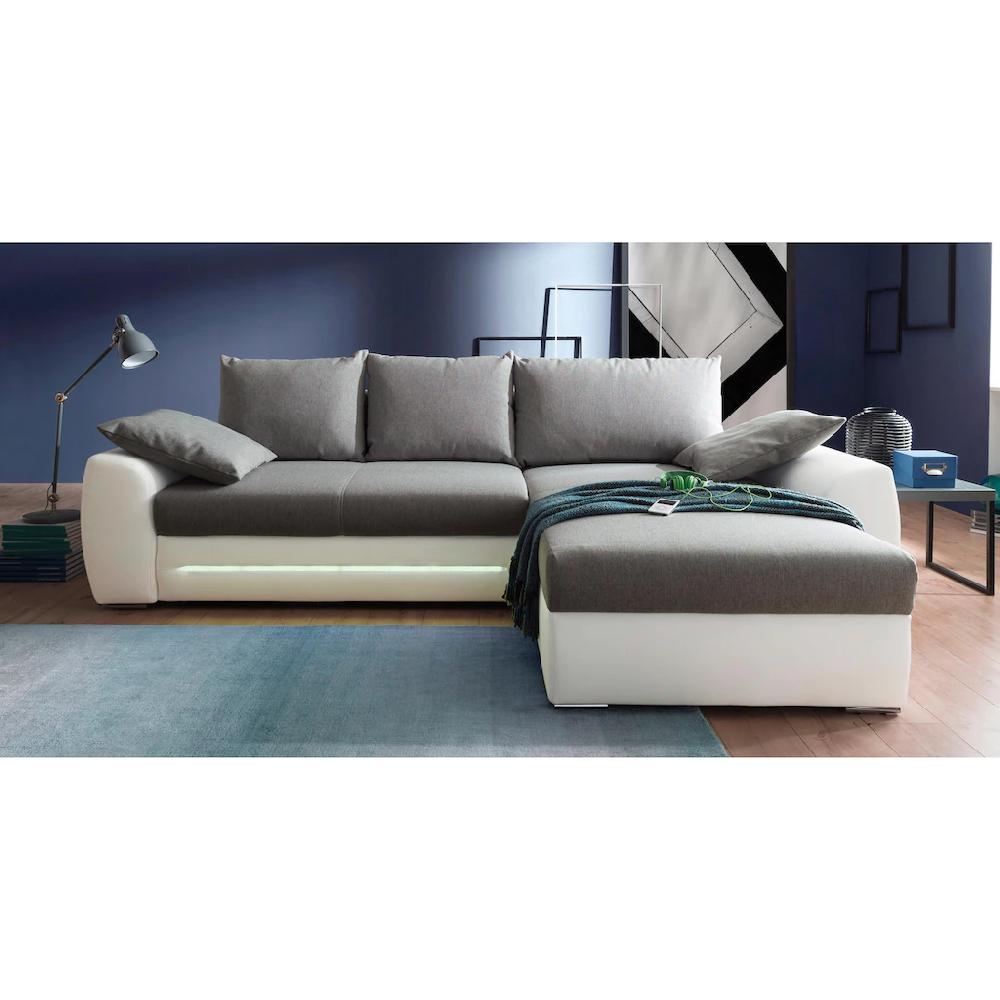 Jockenhöfer Gruppe Ecksofa Basel inklusive LED-Beleuchtung mit Bettfunktion und Bettkasten kaufen Letzte 3 Tage