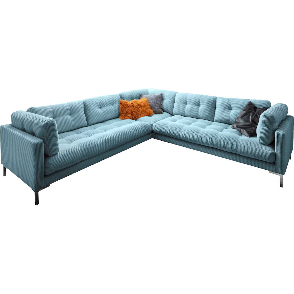 Trends by HG Wohnlandschaft »Landau U-Form« in Cord-Stoff mit Metallfuß kaufen Neueste Stile