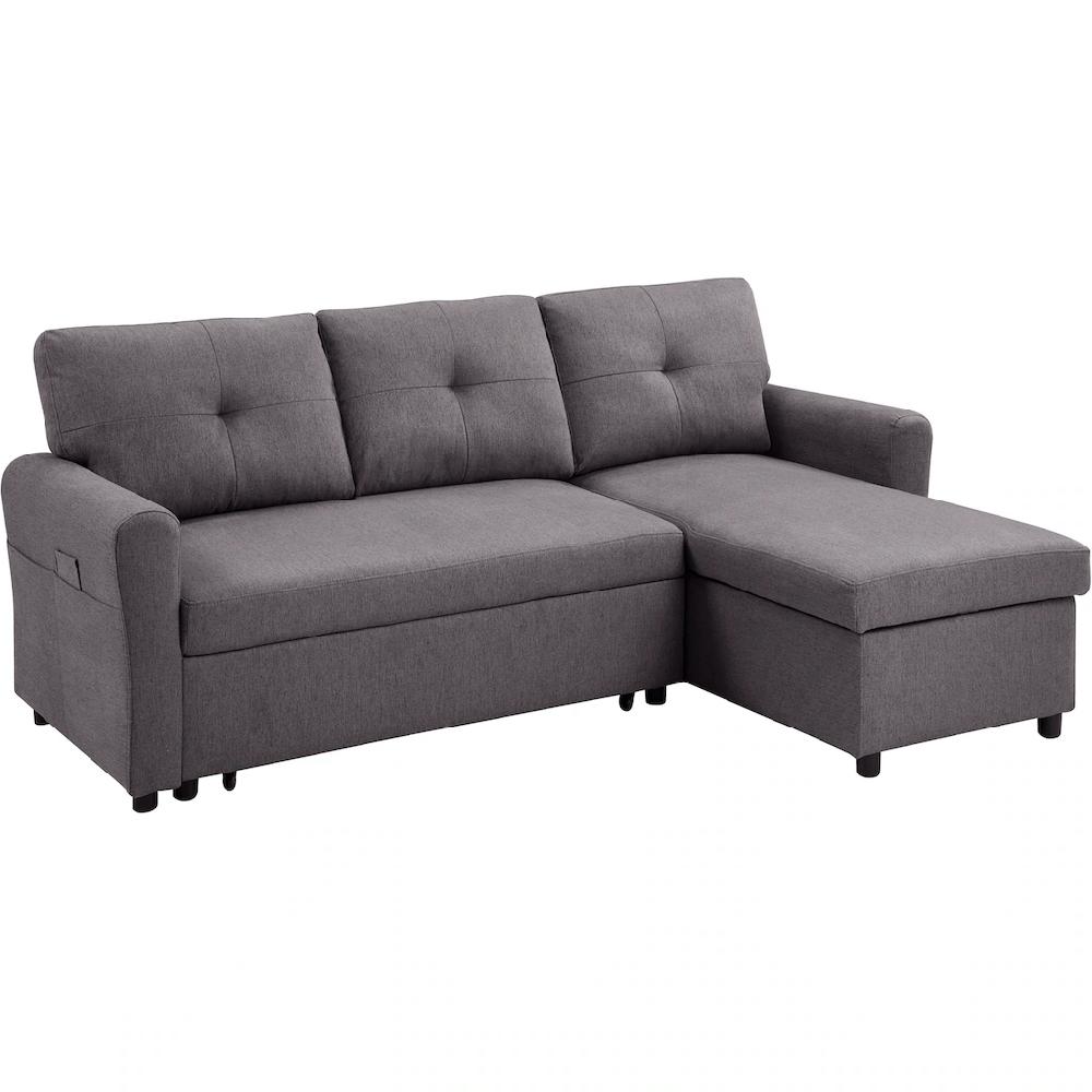 ATLANTIC home collection Ecksofa »Gustavo L-Form« mit Schlaffunktion Stauraum & seitlichen Taschen Bis zu 50% Rabatt