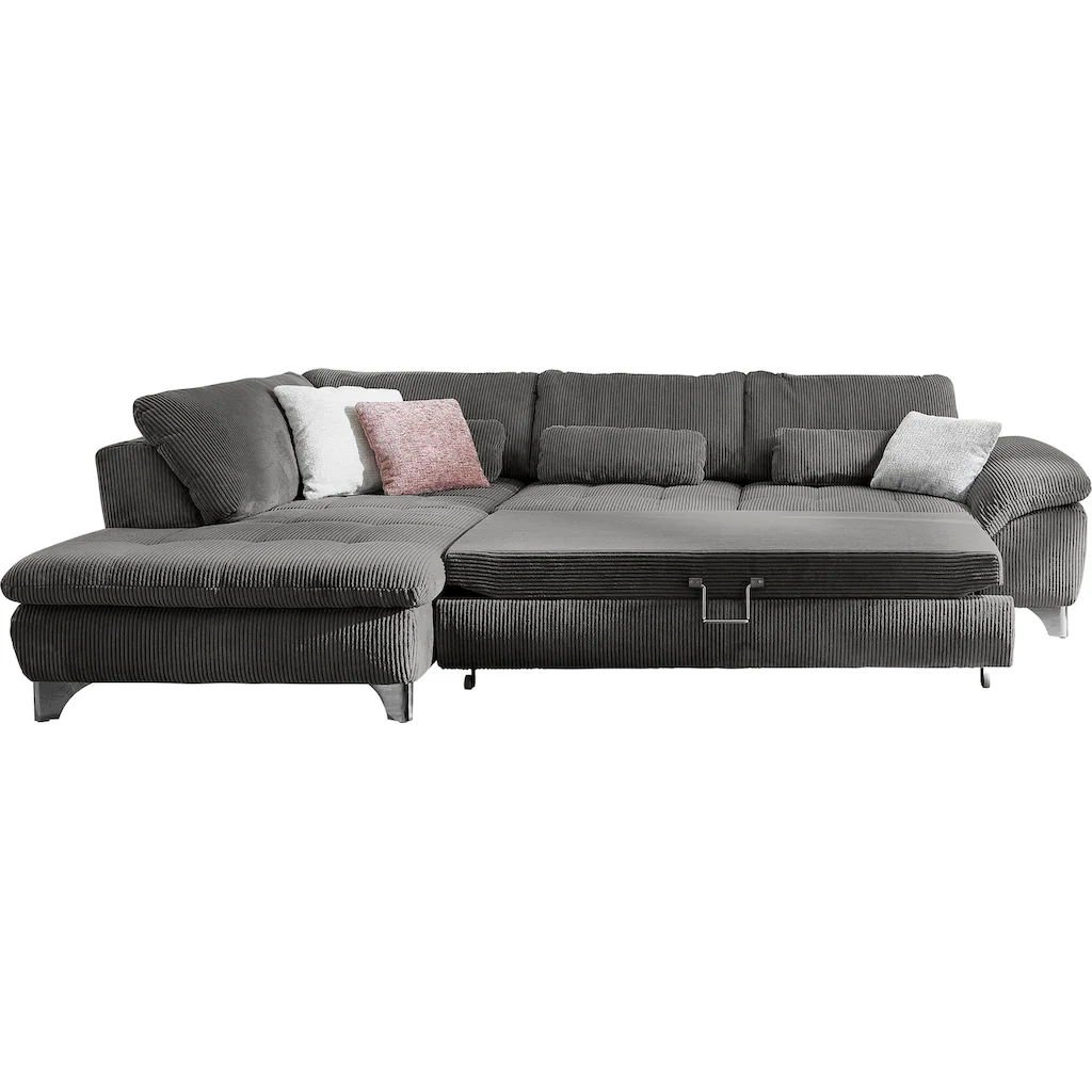 Die PlanBar Ecksofa »MP-IN14007 L-Form« wahlweise mit Bettfunktion und verstellbaren Kopfstützen in Cord kaufen 50% Rabatt mit kostenlosem Versand