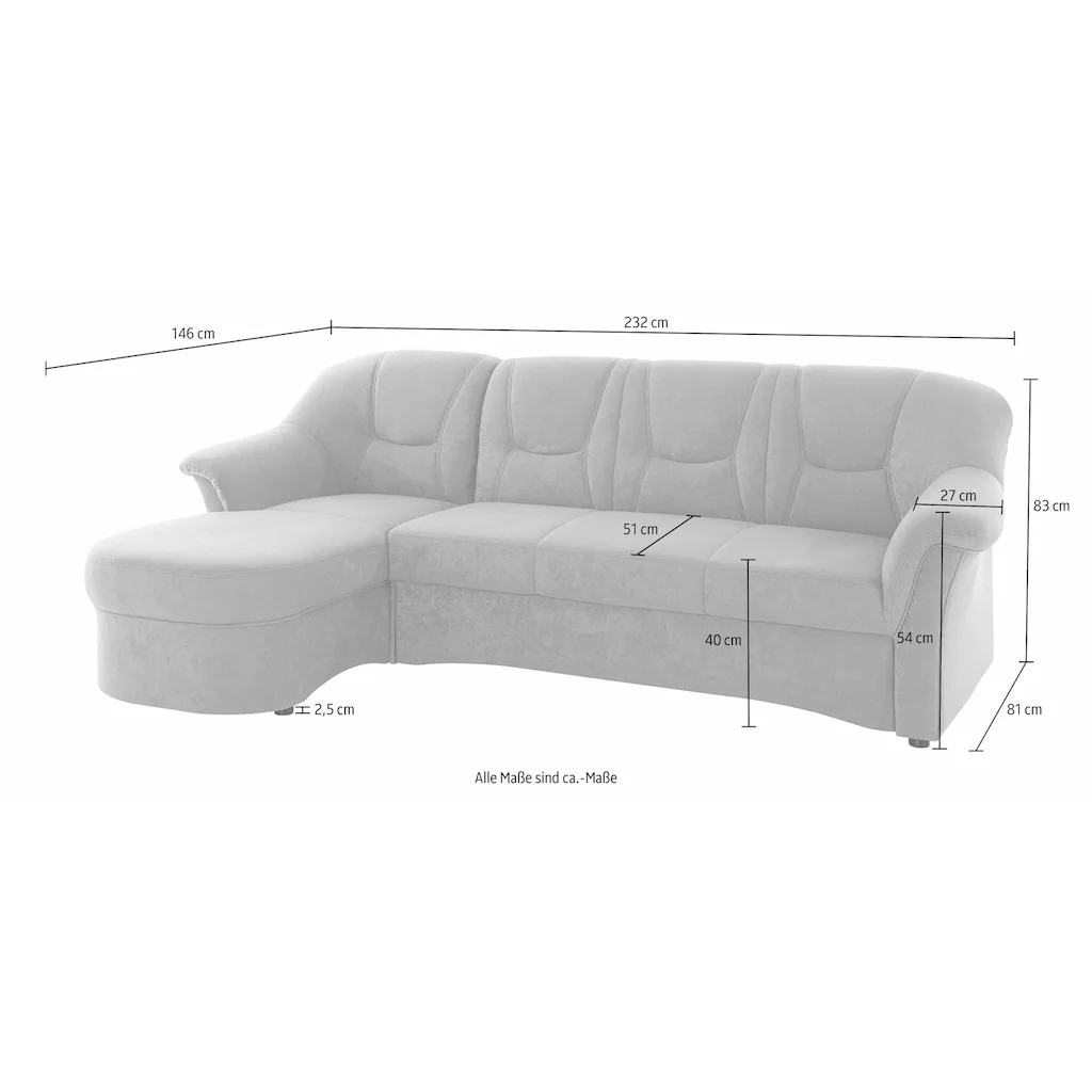 DOMO collection Ecksofa »Sarafina L-Form« wahlweise mit Bettfunktion optional mit Federkern kaufen Im Verkauf