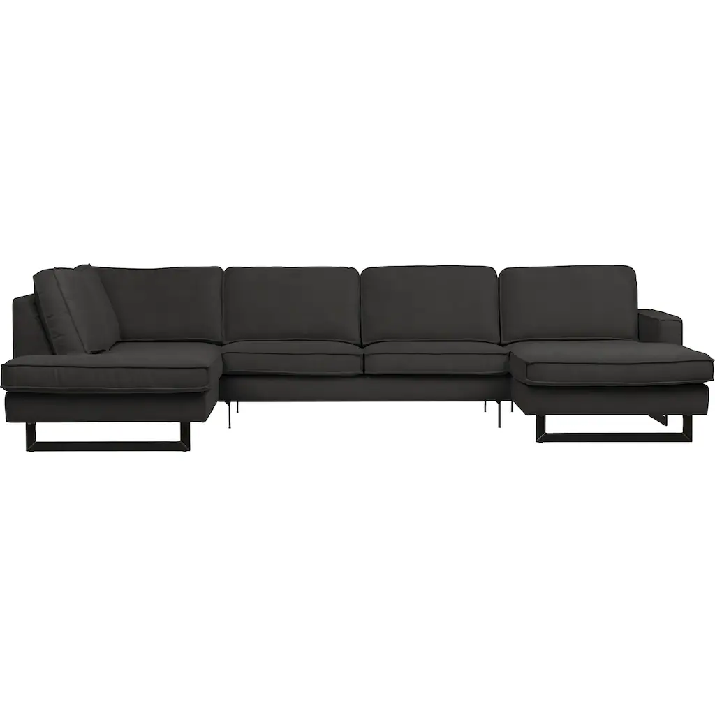 Places of Style Wohnlandschaft »Pinto 350 cm U-Form XXL mit Ottomanen« Cord Feincord Luxus-Microfaser Leder und Chenille kaufen zollfrei