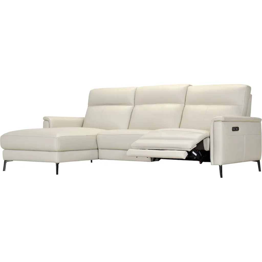 Places of Style Ecksofa »Barano L-Form 260cm in Leder und Webstoff « elektrische Relaxfunktion mit USB-Anschluss kaufen Rabatte dieses Monats