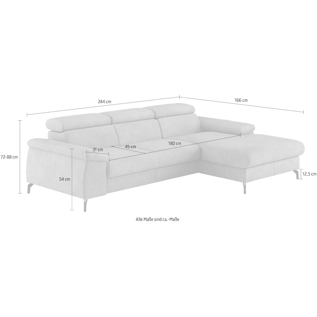 COTTA Ecksofa »Kitty L-Form« inkl. Kopfteilverstellung optional mit Bettfunktion u. Bettkasten Online
