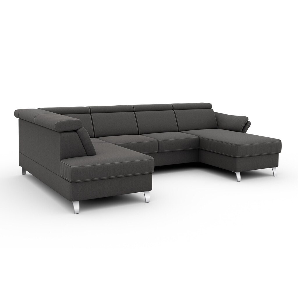 sit&more Wohnlandschaft »Vincenzo U-Form« inklusive Kopfteilverstellung wahlweise mit Bettfunktion Bettkasten kaufen Outlet