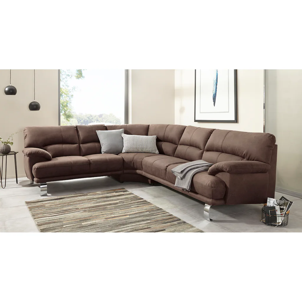 TRENDMANUFAKTUR Ecksofa »Cecilia II in italienischen Design bequem hoher Sitzkomfort L-Form« extrabreite Armlehnen für noch mehr Sitzkomfort kaufen Angebote