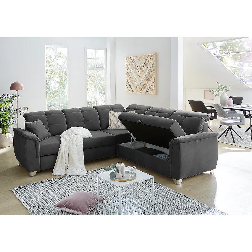 Jockenhöfer Gruppe Ecksofa Udine verstellbare Kopfteile Gästebett- und Relaxfunktion kaufen im Angebot