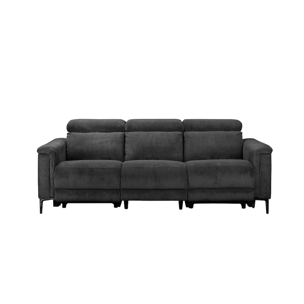 Places of Style 3-Sitzer »Lund Cord mit manueller o. elektrischer Relaxfunktion in 2 Sitzen « USB Kopfteilverstellung Breite 222 cm kaufen Limitierter Zeitrabatt