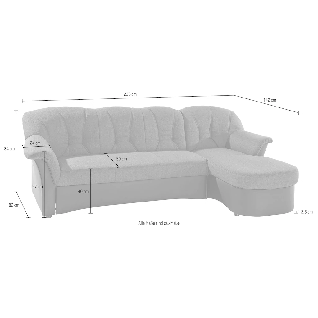 DOMO collection Ecksofa »Elva L-Form« wahlweise mit Bettfunktion und Federkern kaufen Lagerräumung