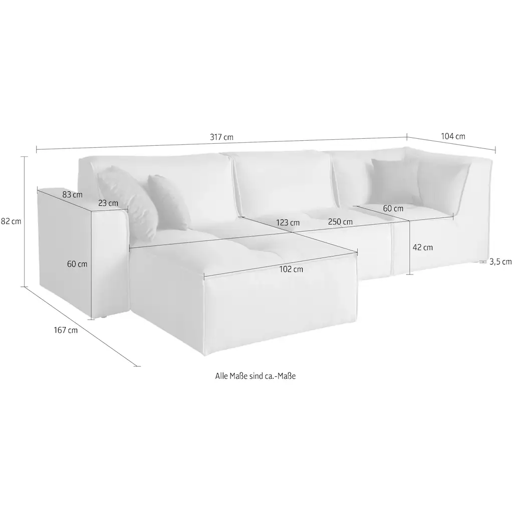 RAUM.ID Ecksofa »Monolid L-Form« (4 St.) Module einzeln für individuelle Zusammenstellung Bezug in Teddy-Optik kaufen Zeitlich begrenztes Angebot
