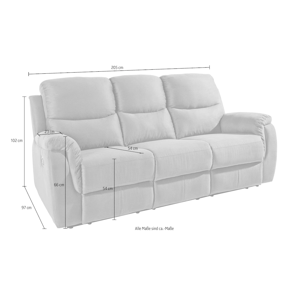 ATLANTIC home collection 3-Sitzer »Diana« mit Relaxfunktion und Federkern hohe Belastbarkeit kaufen Große Rabatte