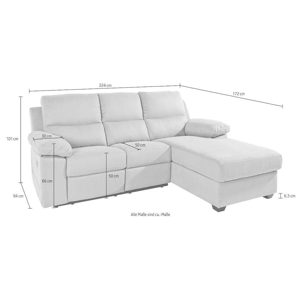 ATLANTIC home collection Ecksofa »Conrad L-Form« mit Relaxfunktion und Federkern mit Bettkasten kaufen Räumungsverkauf