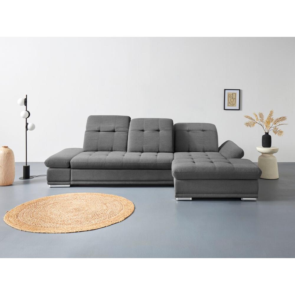 COTTA Ecksofa »Holiday L-Form mit Sitztiefen- Armteil- und Kopfteilverstellung« wahlweise mit Bettfunktion inkl. Bettkasten