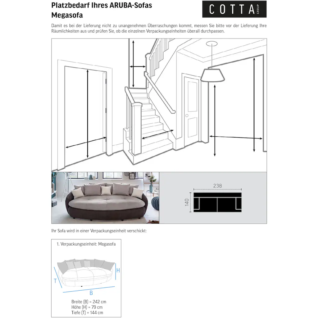 INOSIGN Big-Sofa »Aruba« grosszügiges gemütliches Megasofa XXL kaufen Nur noch ein Tag übrig