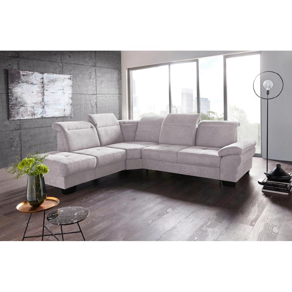 Places of Style Ecksofa »Cornwall L-Form« incl. Sitztiefenverstellung mit Bettfunktion und Kopfteilverstellung kaufen Speichern exportieren