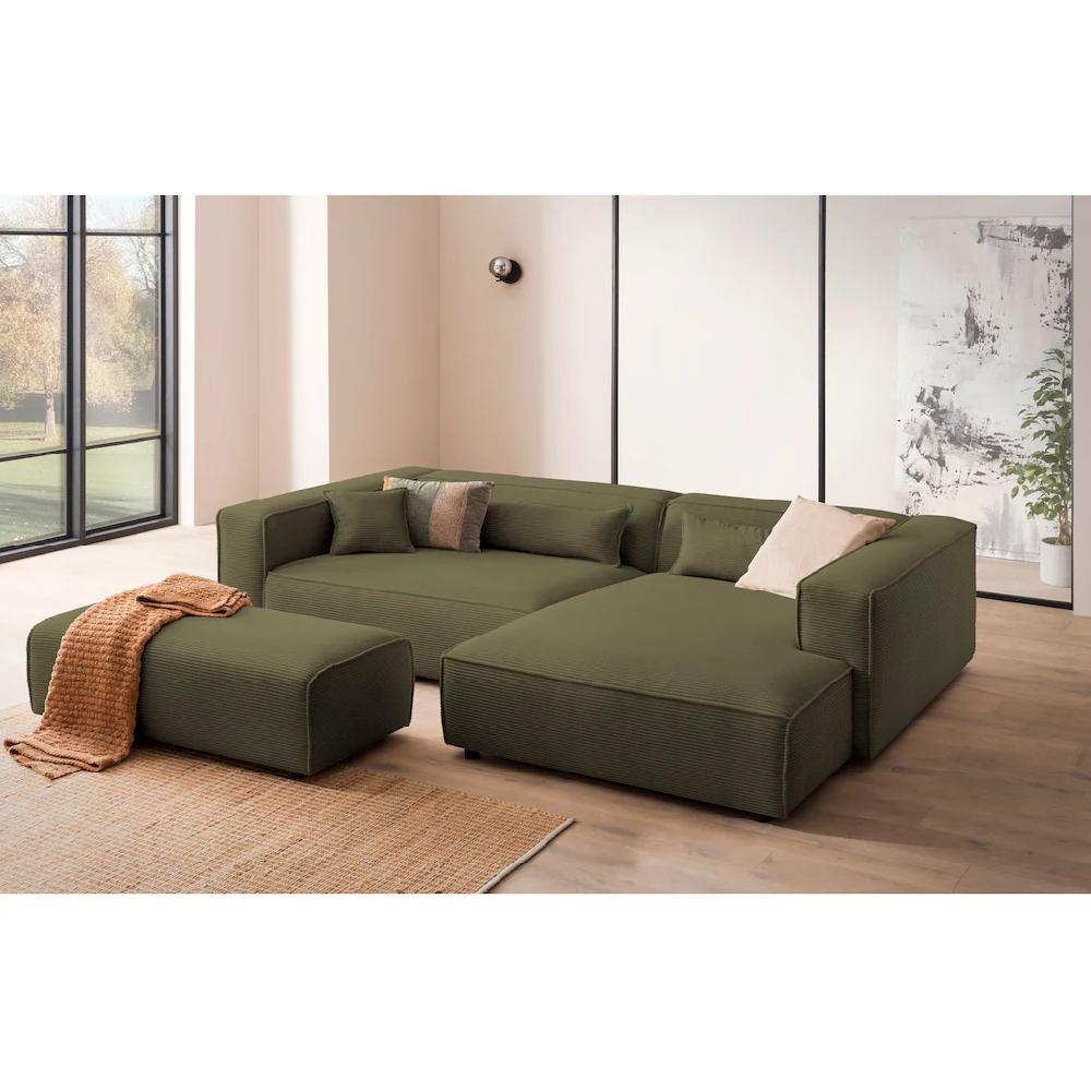 LeGer Home by Lena Gercke Polsterecke »PIARA XXL L-Form mit Schlaffunktion Big-Sofa in Cord o. Leinenoptik« Hocker stellbar zum Schlafsofa (Krokodilverbinder) tiefe Sitzfläche kaufen Angebote